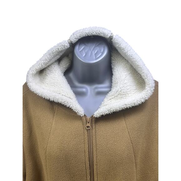 Faded Glory Women's Tan Sherpa Lined Full Zip Hoodie Size Large - Picture 6 of 12